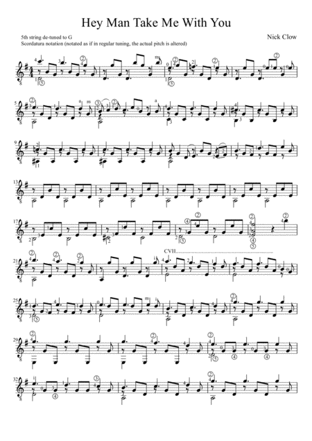 Free Sheet Music Hey Man Take Me With You