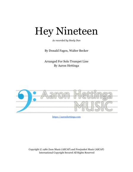 Hey Nineteen Steely Dan Trumpet Synth Solo Part Sheet Music