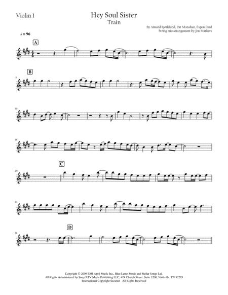 Hey Soul Sister String Trio Sheet Music