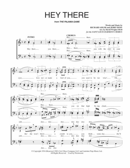 Free Sheet Music Hey There F Quartet Pricing