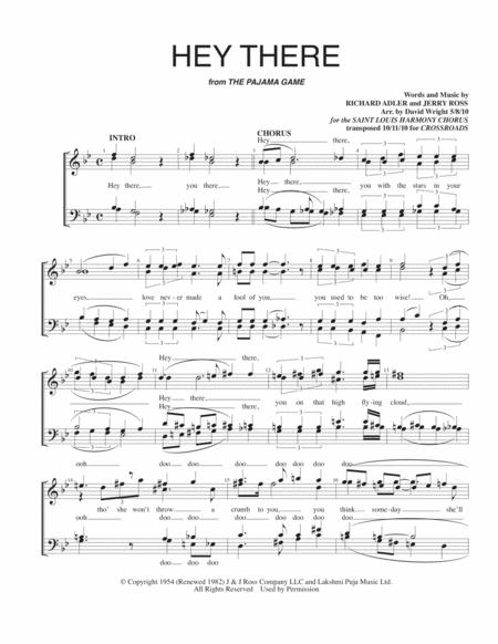 Free Sheet Music Hey There M Chorus Pricing