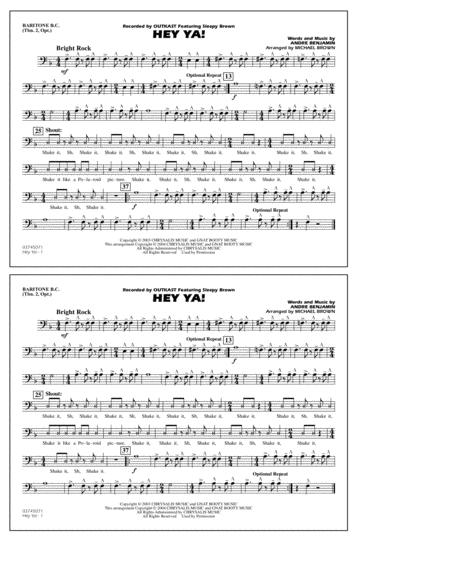 Free Sheet Music Hey Ya Arr Michael Brown Baritone B C Opt Tbn 2