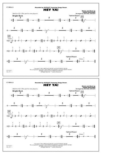 Free Sheet Music Hey Ya Arr Michael Brown Cymbals