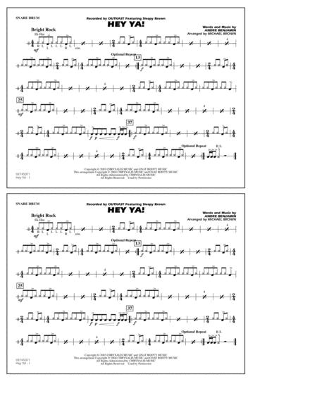 Hey Ya Arr Michael Brown Snare Drum Sheet Music