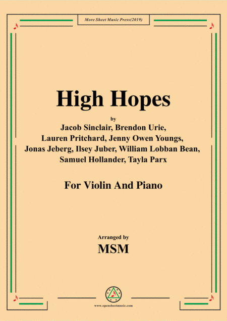 High Hopes For Violin And Piano Sheet Music