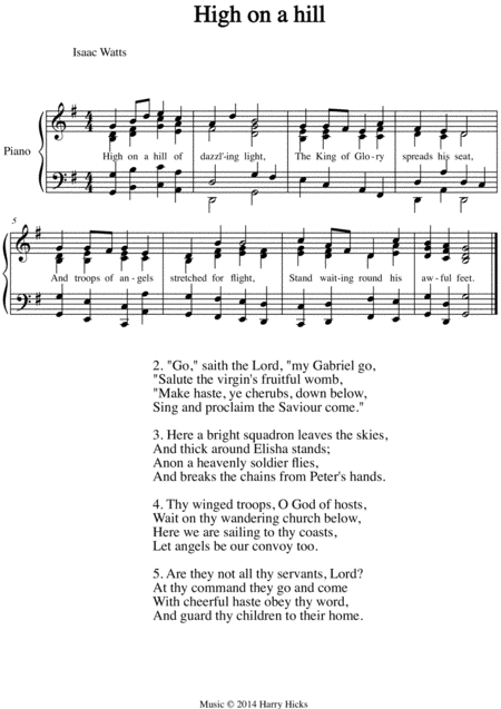 High On A Hill A New Tune To A Wonderful Isaac Watts Hymn Sheet Music