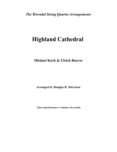Free Sheet Music Highland Cathedral