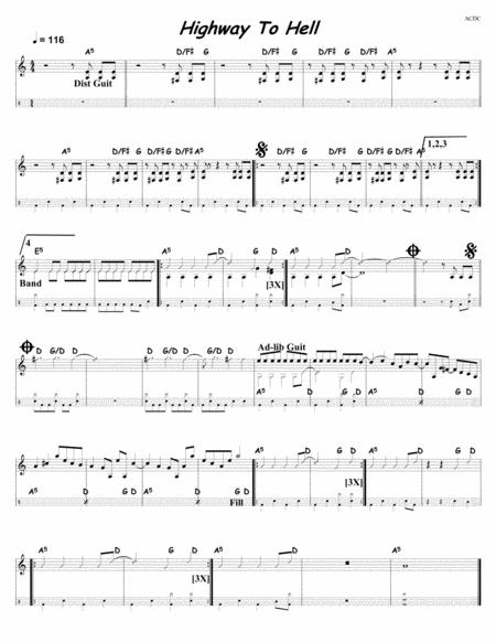 Free Sheet Music Highway To Hellscore