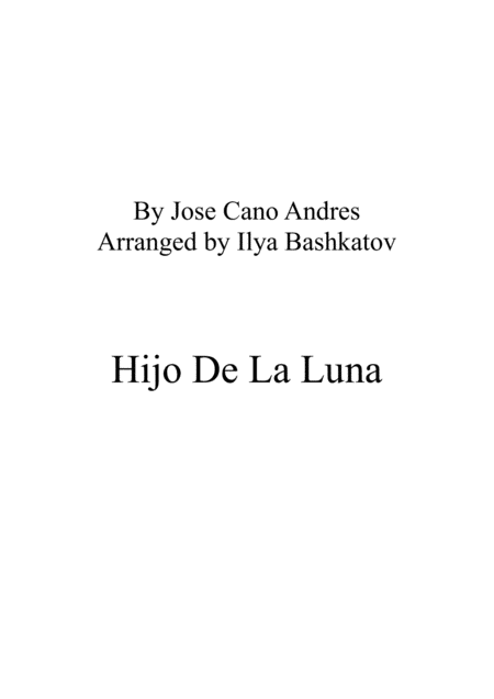 Hijo De La Luna Sheet Music