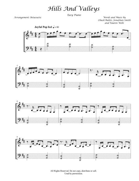 Hills And Valleys Tauren Wells Sheet Music Easy Sheet Music