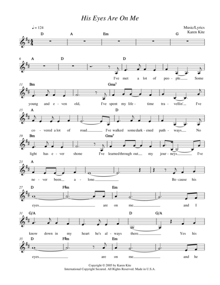 His Eyes Are On Me Sheet Music