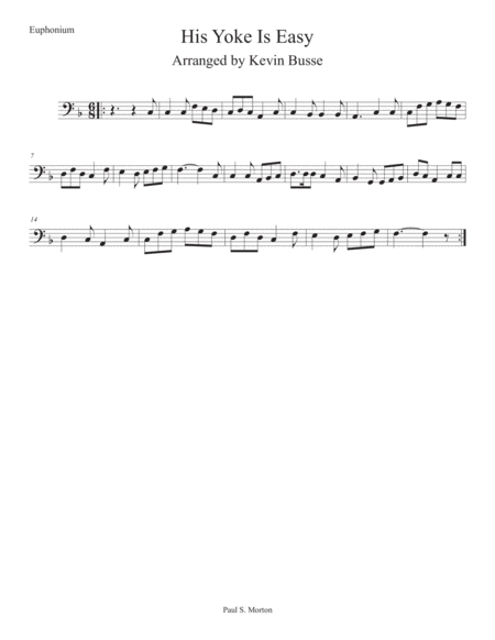 His Yoke Is Easy Euphonium Sheet Music