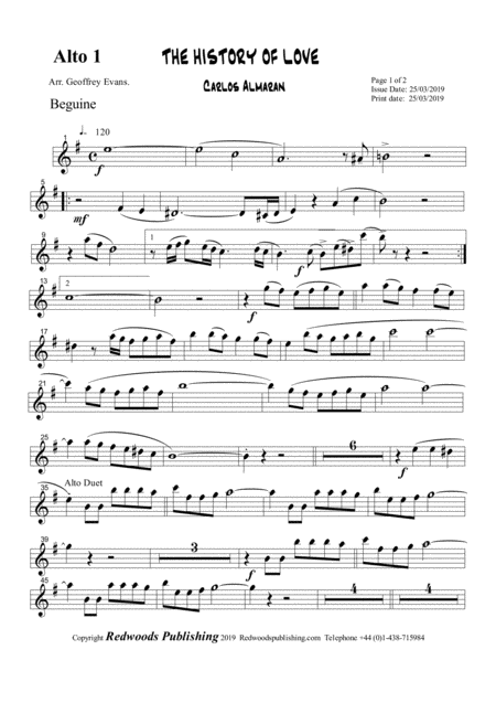 Free Sheet Music History Of Love Trumpet Feature