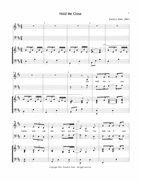 Hold Me Close Choir Version Includes Unlimited License To Copy Sheet Music