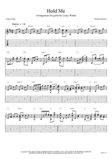 Free Sheet Music Hold Me