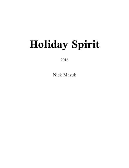 Holiday Spirit Score And Parts Sheet Music