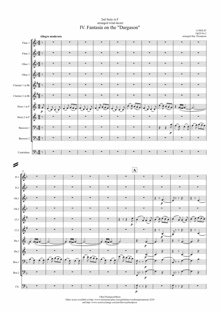 Free Sheet Music Holst 2nd Suite In F Op 28 No 2 Mvt Iv Fantasia On The Dargason Wind Dectet