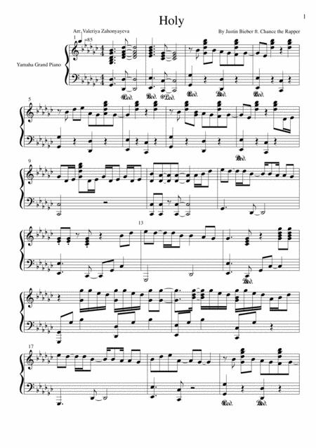 Holy By Justin Bieber Ft Chance Rapper Sheet Music