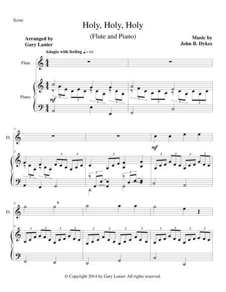 Holy Holy Holy Flute Piano And Flute Part Sheet Music