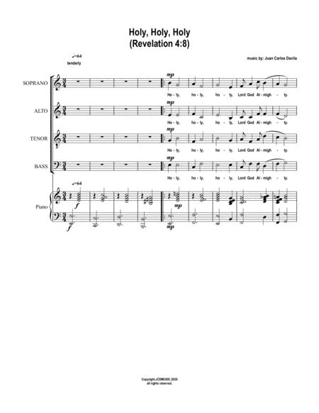 Free Sheet Music Holy Holy Holy Revelation 4 8