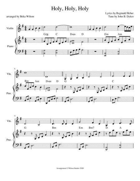Free Sheet Music Holy Holy Holy Violin Solo
