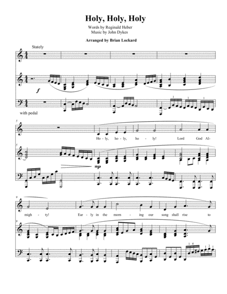 Free Sheet Music Holy Holy Holy Voice And Piano