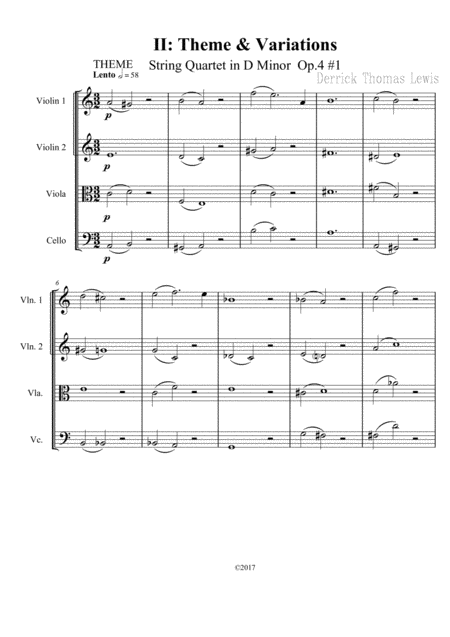 Homage To J Israelievitch String Quartet Movement In A Minor Sheet Music