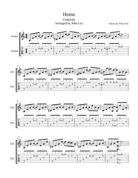 Free Sheet Music Home From Undertale For Guitar And Ukulele