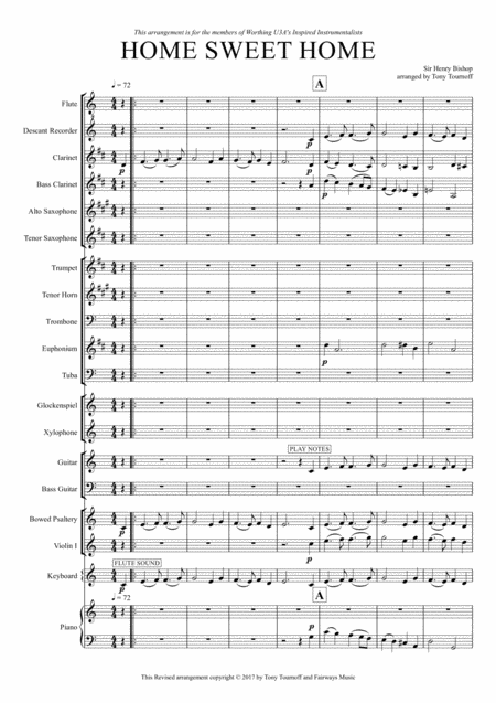 Home Sweet Home Mixed Ensemble Sheet Music