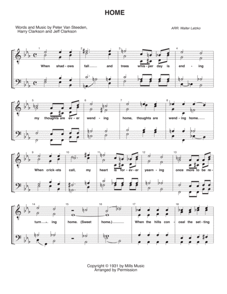 Free Sheet Music Home When Shadows Falls