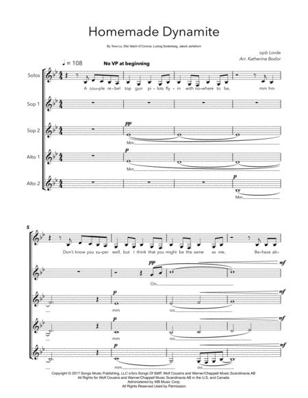 Free Sheet Music Homemade Dynamite