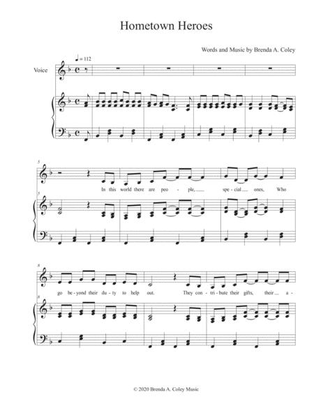 Free Sheet Music Hometown Heroes