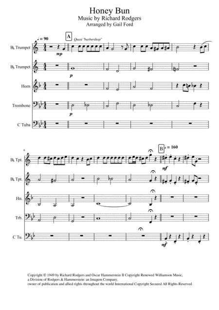 Free Sheet Music Honey Bun