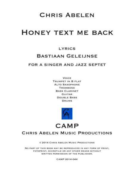 Honey Text Me Back Sheet Music