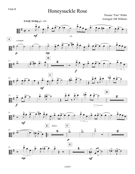 Honeysuckle Rose Viola 2 Sheet Music