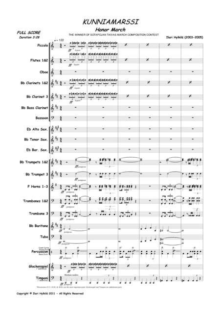 Honor March For Concert Band Sheet Music