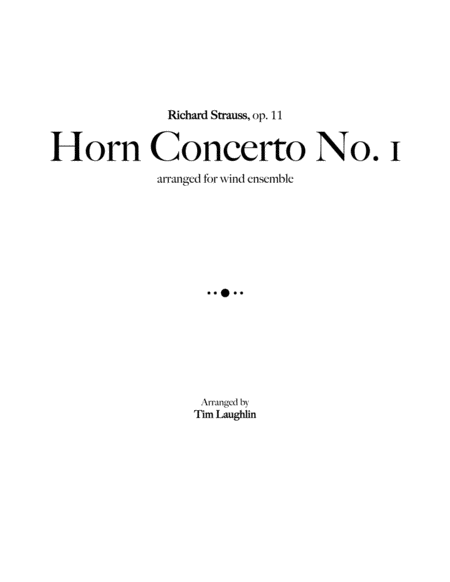 Horn Concerto No 1 R Strauss Band Sheet Music