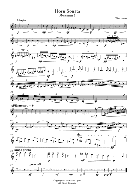 Free Sheet Music Horn Sonata No 1 2nd Movement Adagio