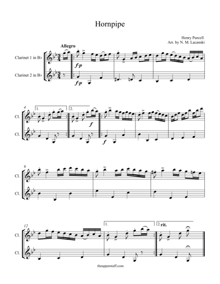 Free Sheet Music Hornpipe