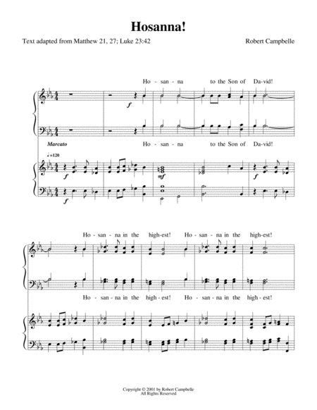 Free Sheet Music Hosanna