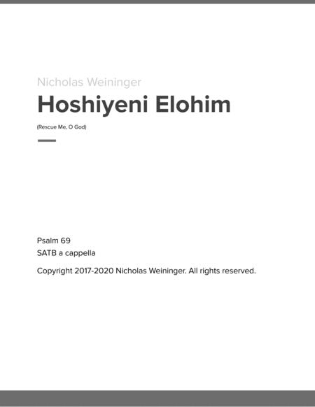 Free Sheet Music Hoshiyeni Elohim Rescue Me O God