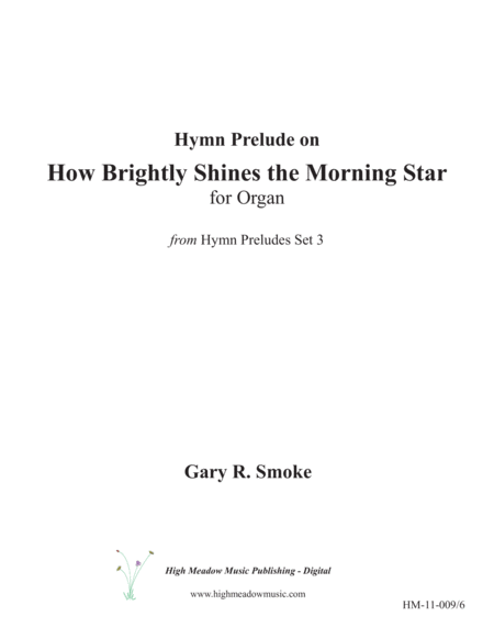 How Brightly Shines The Morning Star Sheet Music