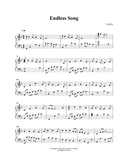 How Can I Keep From Singing Endless Song Sheet Music