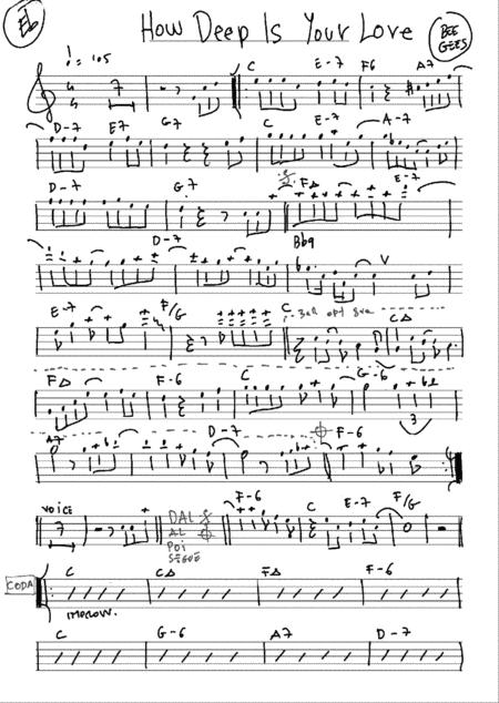Free Sheet Music How Deep Is Your Love For Alto Sax Eb