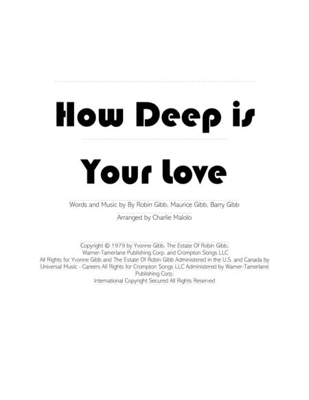 Free Sheet Music How Deep Is Your Love For Solo Guitar