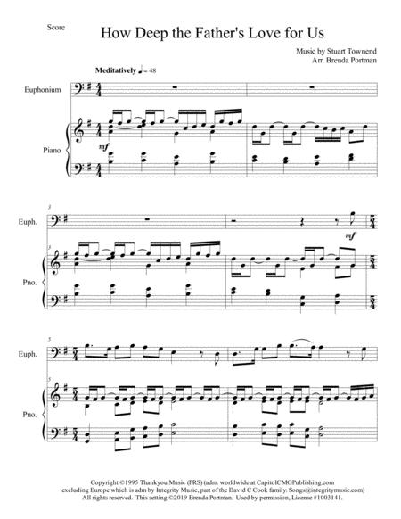 Free Sheet Music How Deep The Fathers Love For Us Euphonium Piano Arr Brenda Portman