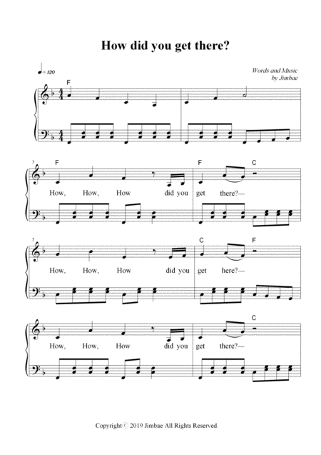 How Did You Get There Nursery Rhymes For Easy Piano Sheet Music