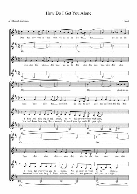 How Do I Get You Alone Ssaa A Capella Sheet Music