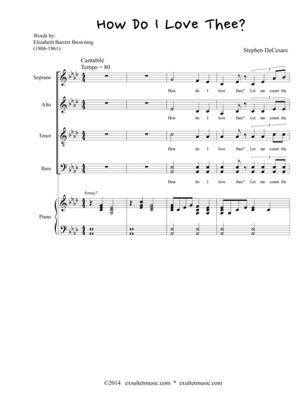 How Do I Love Thee Sheet Music