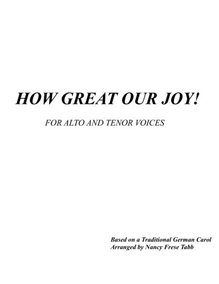 Free Sheet Music How Great Our Joy Alto Tenor Duet